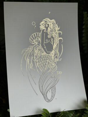 ‘Mermumma’ Gold Foil A4 Print